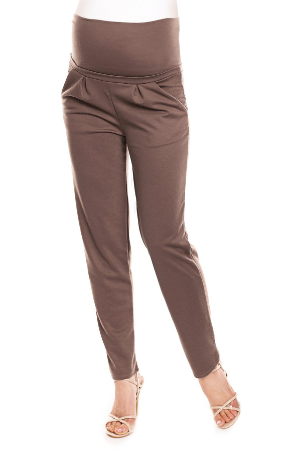Volné těhotenské kalhoty model 0134 barva cappuccino