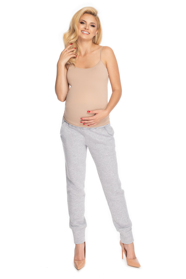 Těhotenské tepláky s kapsami model 0173 šedé