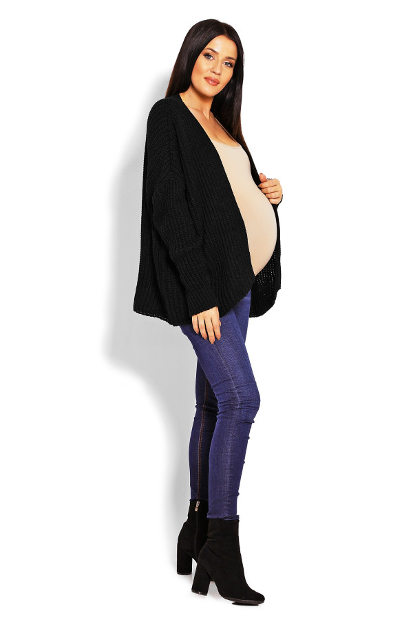 Hrubý těhotenský kardigánový svetr model 70010C černý