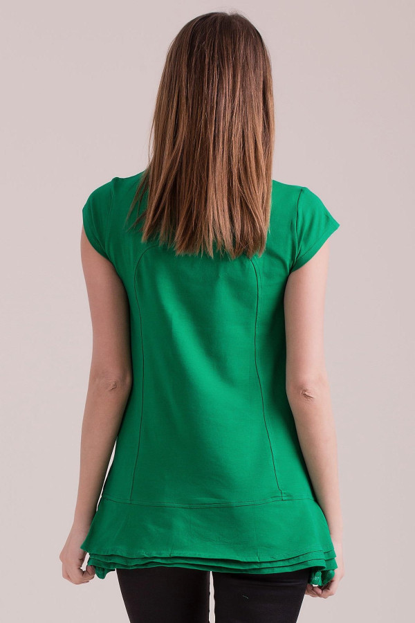 Krátké tunikové šaty s vrstvenými volánky model 62008 zelené