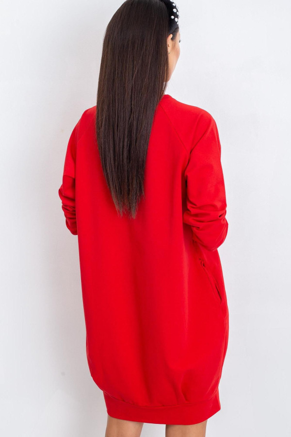 Mikinové šaty Cristine s kapsami červené
