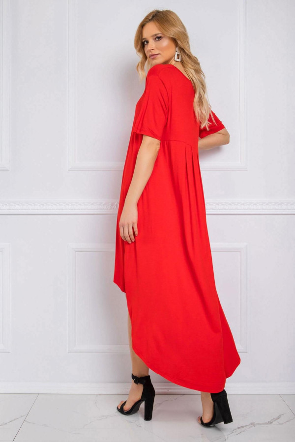 Midi asymetrické šaty Casandra červené