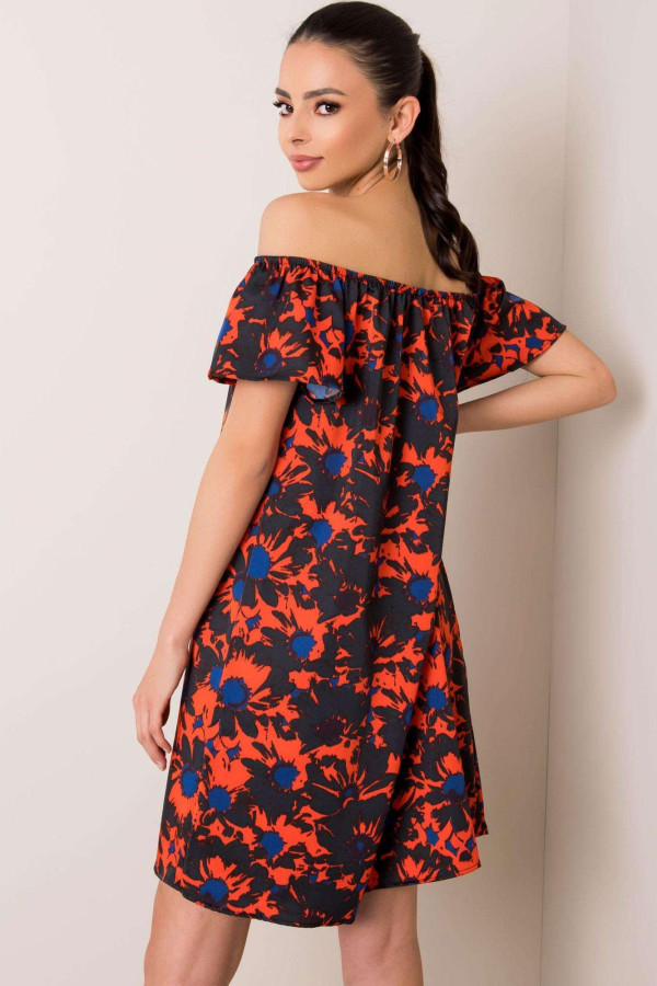 Květinové šaty Kristen ve stylu Hispánka černé+červené