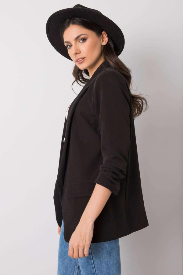 Elegantní sako s nařasenými rukávy model 52014 černé