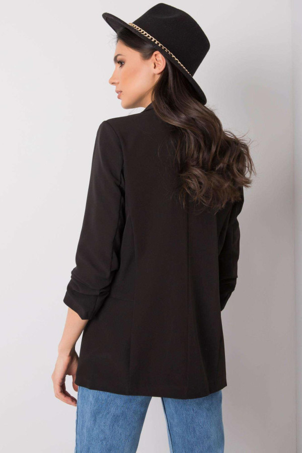 Elegantní sako s nařasenými rukávy model 52014 černé