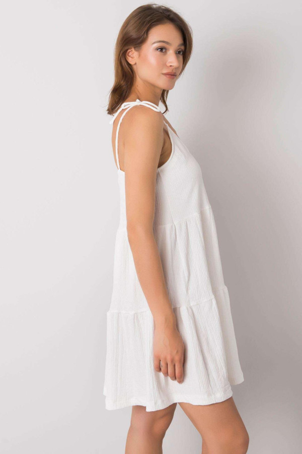 Volánové šaty na ramínka Manon bílé