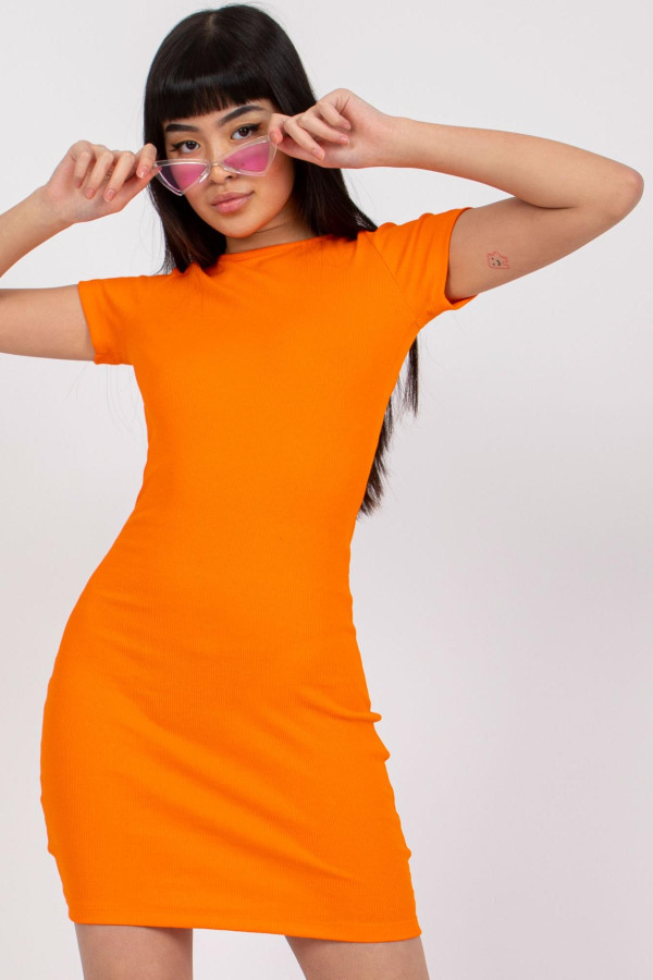 Krátké šaty Nora s odhalenými zády oranžové