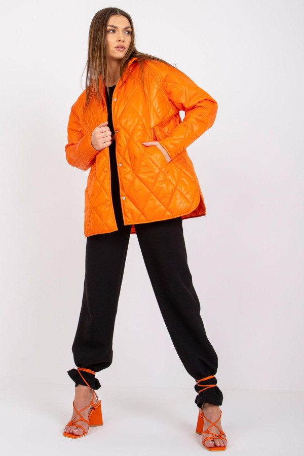Prošívaná přechodná bunda s kapucí Eleanor oranžová