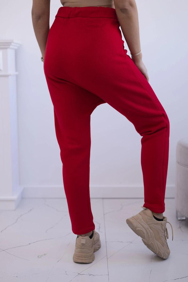 Tepláková souprava s kalhotami Baggy červená