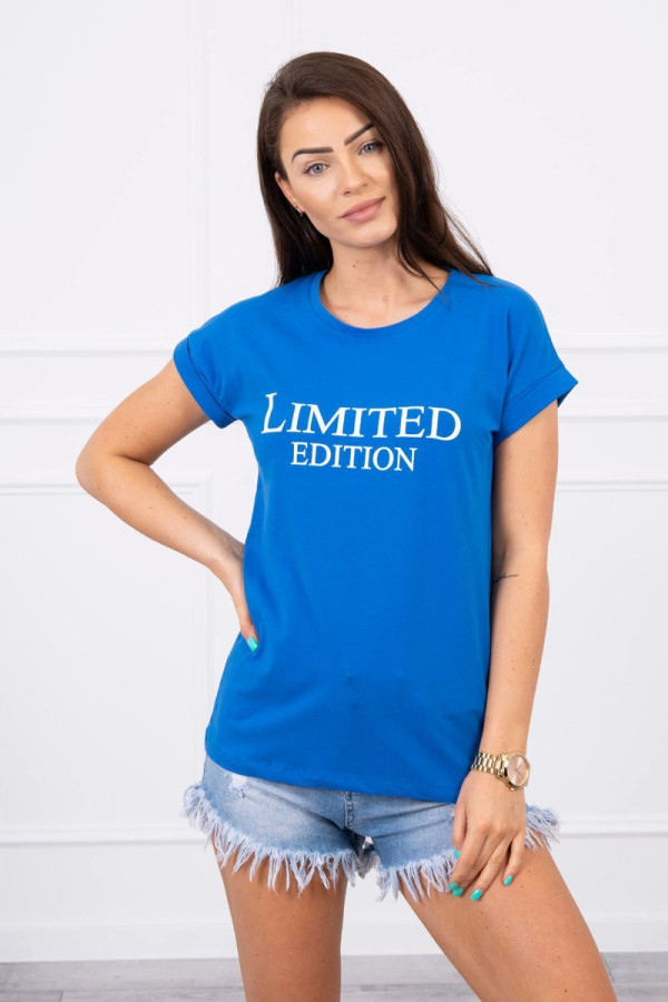 Tričko s nápisem Limited Edition barva královská modrá