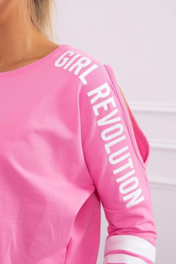 Tepláková souprava Girl Revolution jasná růžová