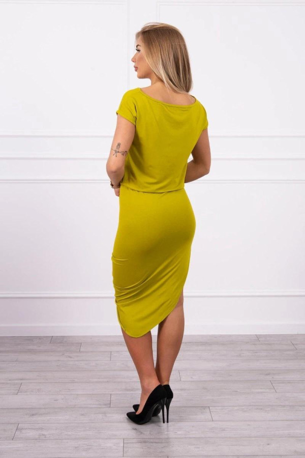 Asymetrické šaty model 61524 barva kiwi