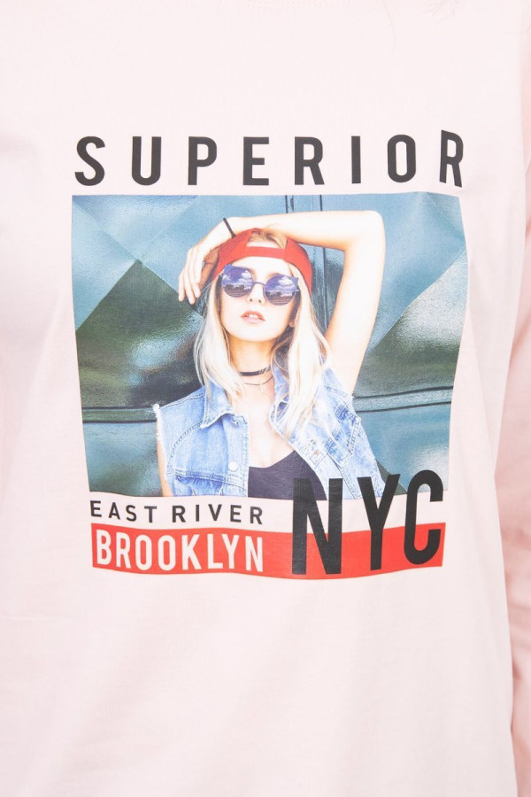 Tričko Superior NYC pudrově růžové