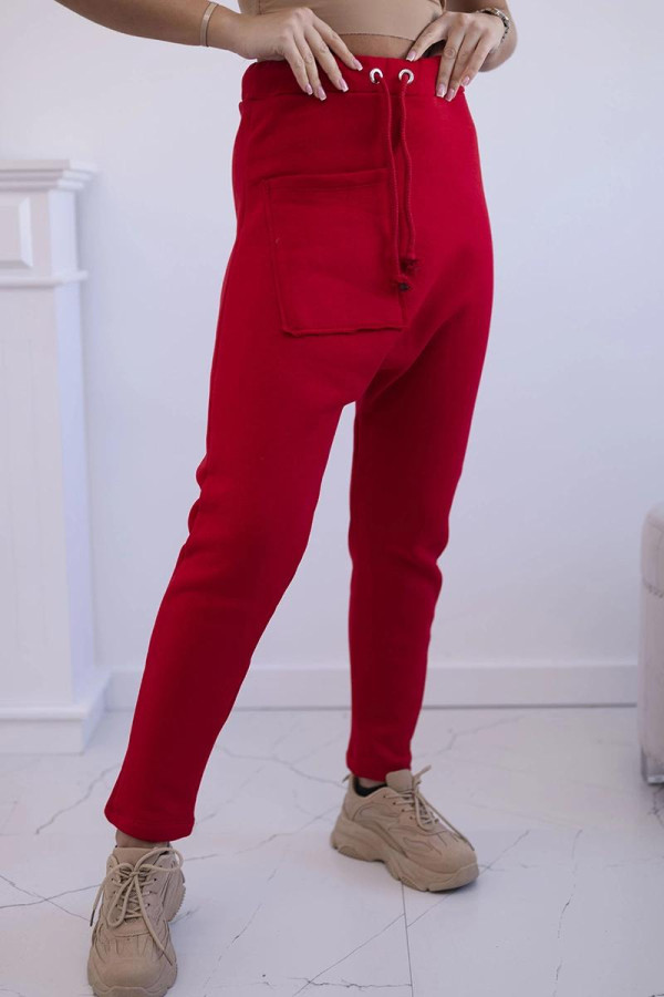 Tepláková souprava s kalhotami Baggy červená