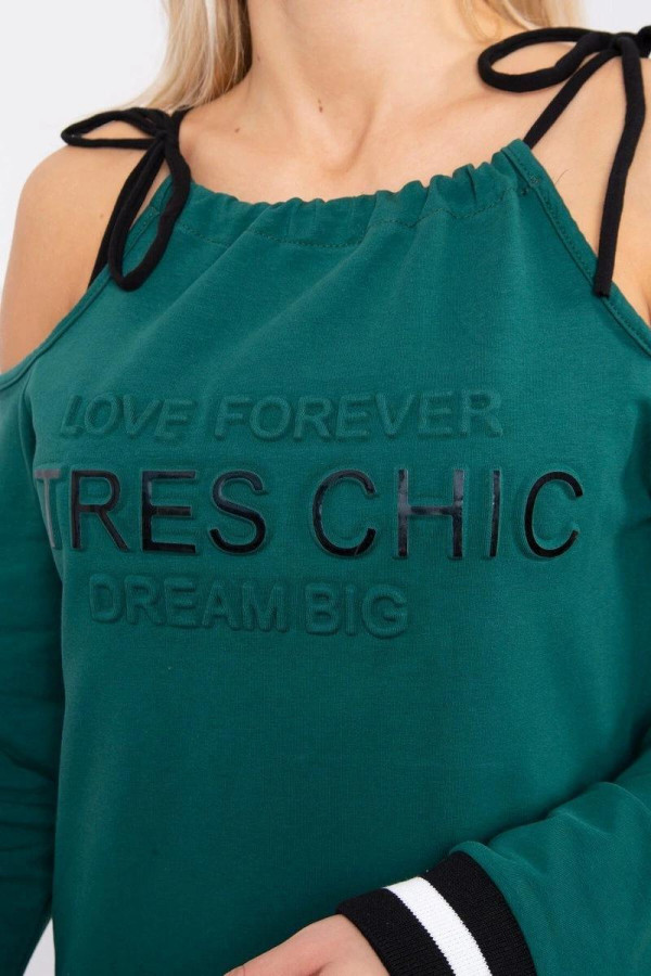 Šaty s nápisem Tres Chic zelené
