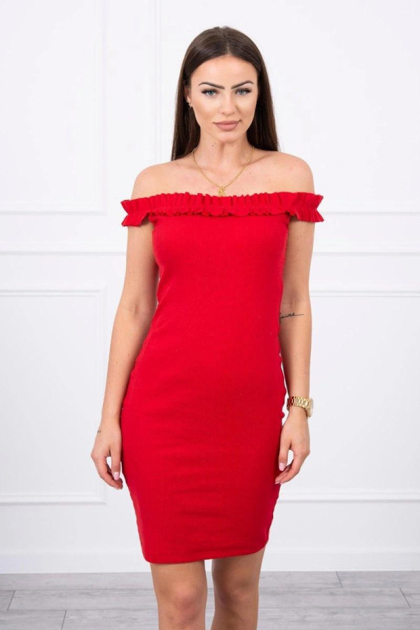Šaty s odhalenými rameny model 9097 červené