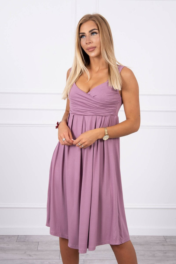 Volné šaty s širokými ramínky model 61063 fialové