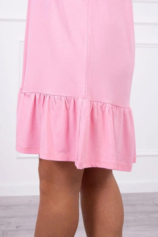 Volné šaty na ramínka model 9080 růžové