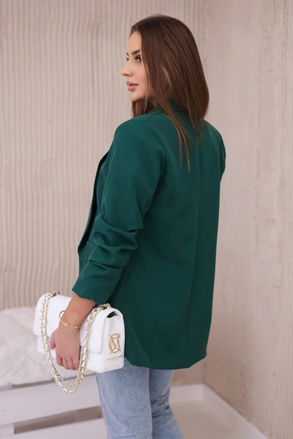 Elegantní sako s nařasenými rukávy model 9709 zelené