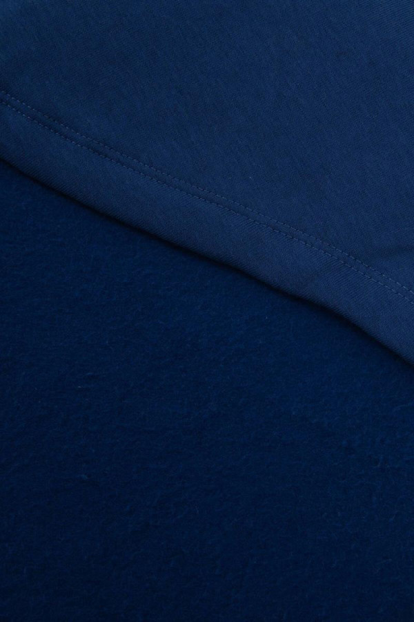 Hřejivá mikina s prodlouženou zádí a nápisy na zádech model 9300 námořnická modrá