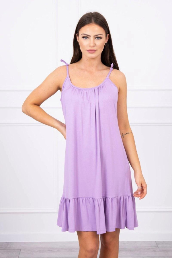 Volné šaty na ramínka model 9080 barva lila