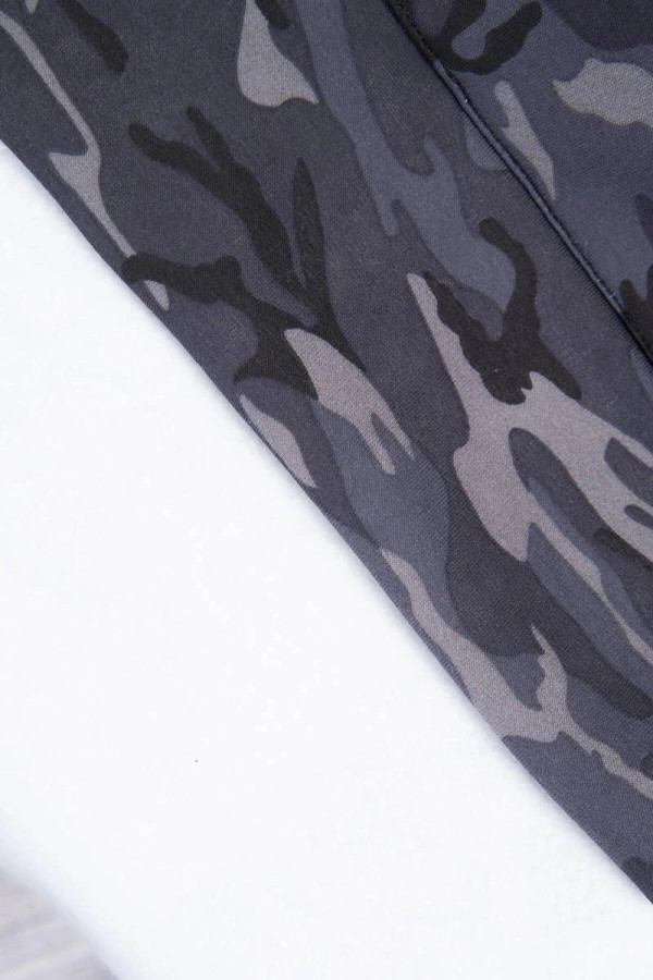 Maskáčová mikina s prodlouženou zádí model 9119 barva grafitová+černá