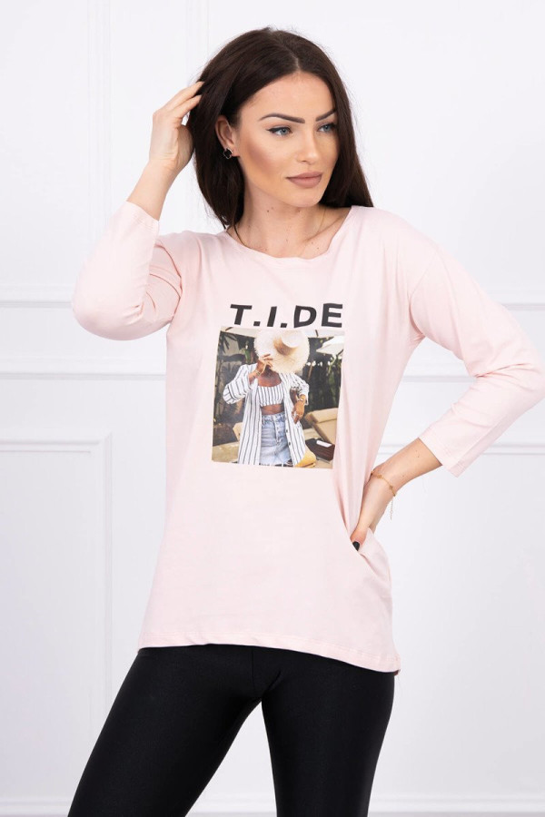 Tričko TIDE pudrově růžové