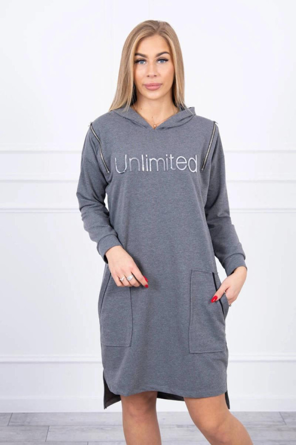 Šaty Unlimited s kapsami a zipy model 9190 grafitové