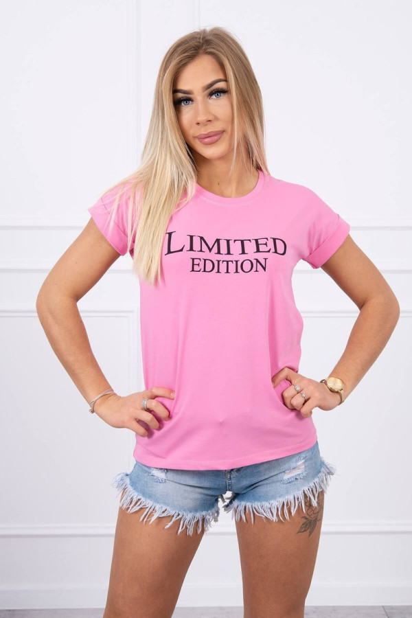 Tričko s nápisem Limited Edition jasné růžové