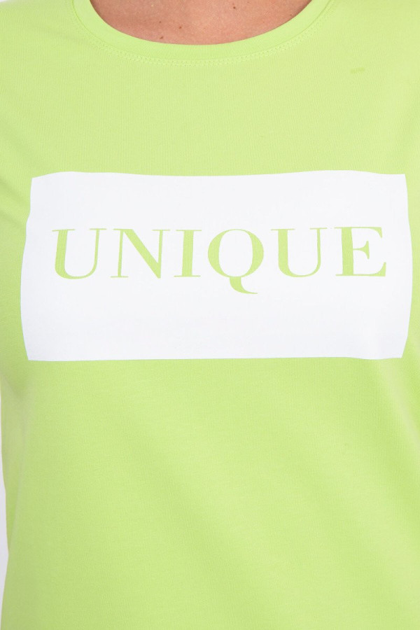 Tričko s nápisem Unique světlezelené