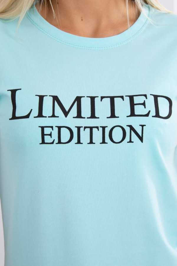 Tričko s nápisem Limited Edition mentolové+černé