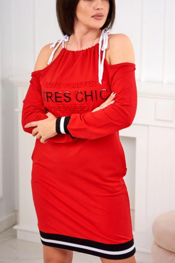 Šaty s nápisem Tres Chic červené