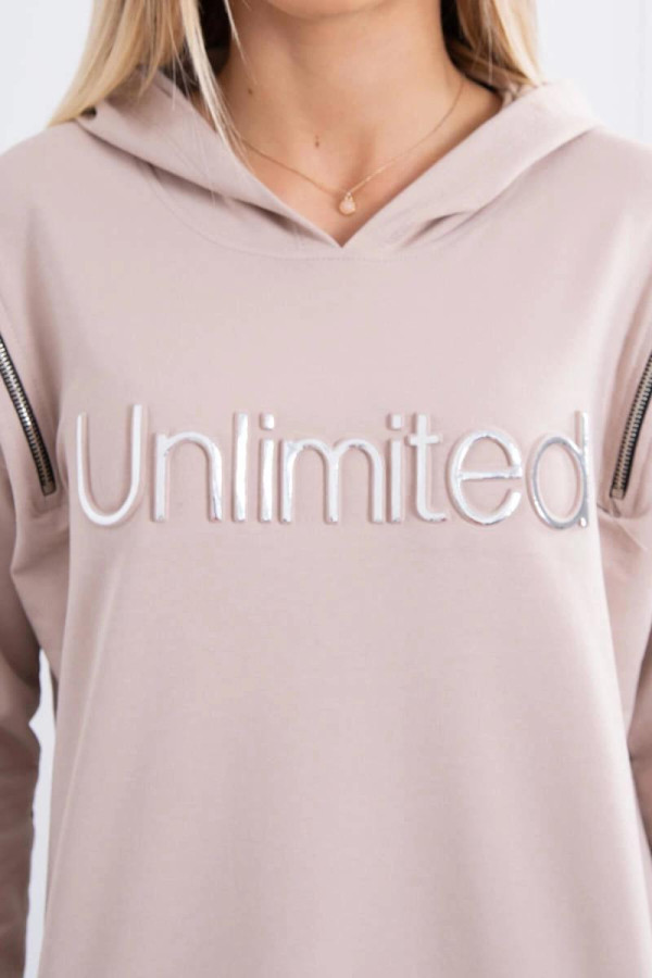 Šaty Unlimited s kapsami a zipy model 9190 béžové