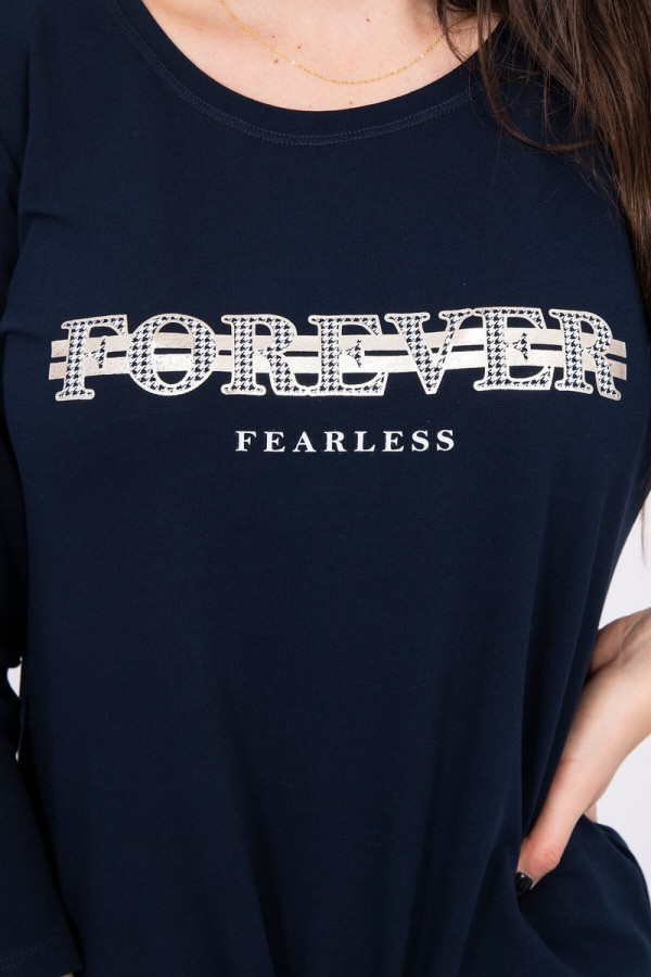 Halenka Forever Fearless se šněrováním dole námořnická modrá