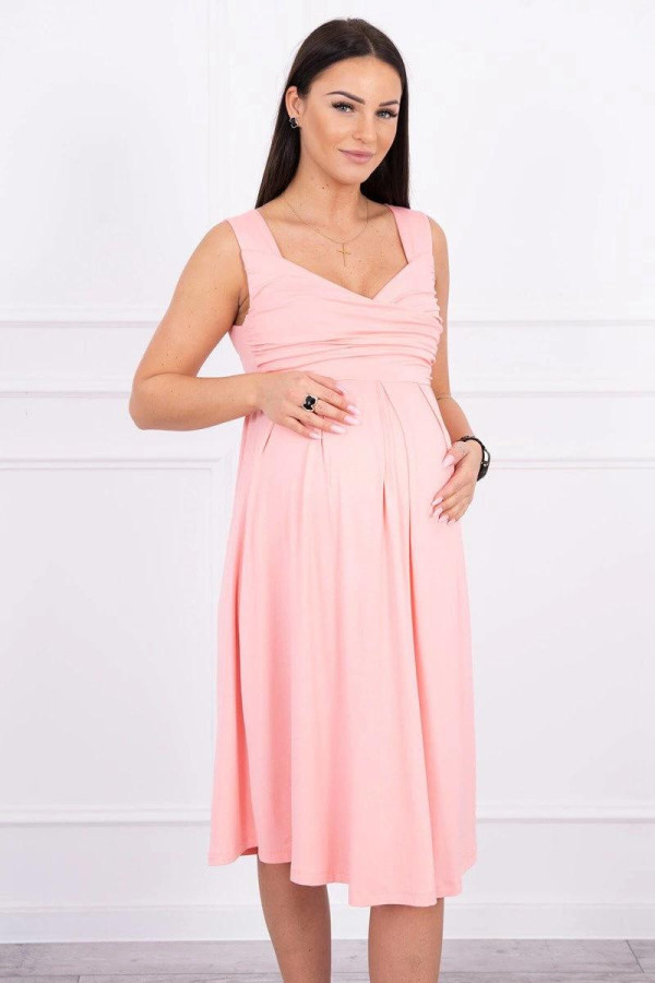 Volné šaty s širokými ramínky model 61063 růžové