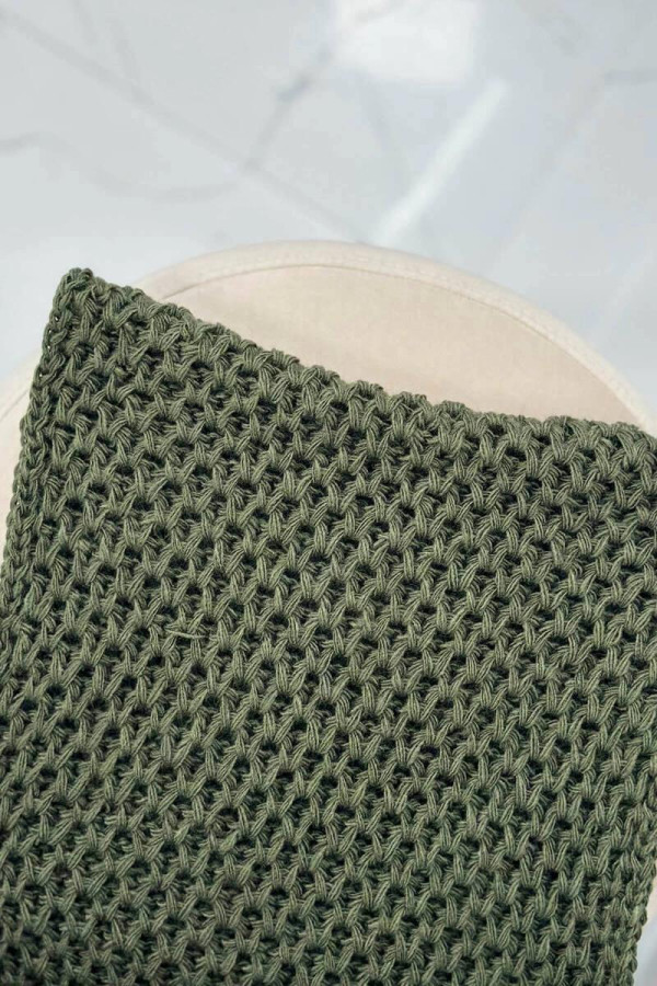 Komplet - dámská čepice s kožešinkovou bambulí + komín PLK4 barva khaki