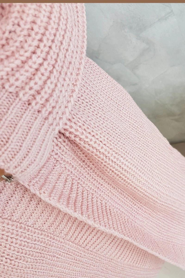 Kardigánový úpletový svetr model 2019-2 pudrově růžový