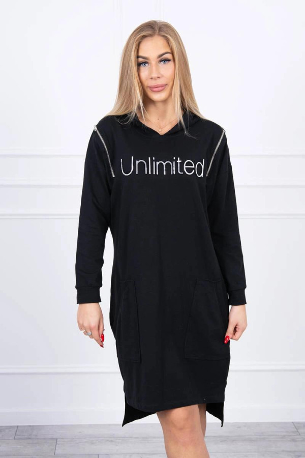 Šaty Unlimited s kapsami a zipy model 9190 černé