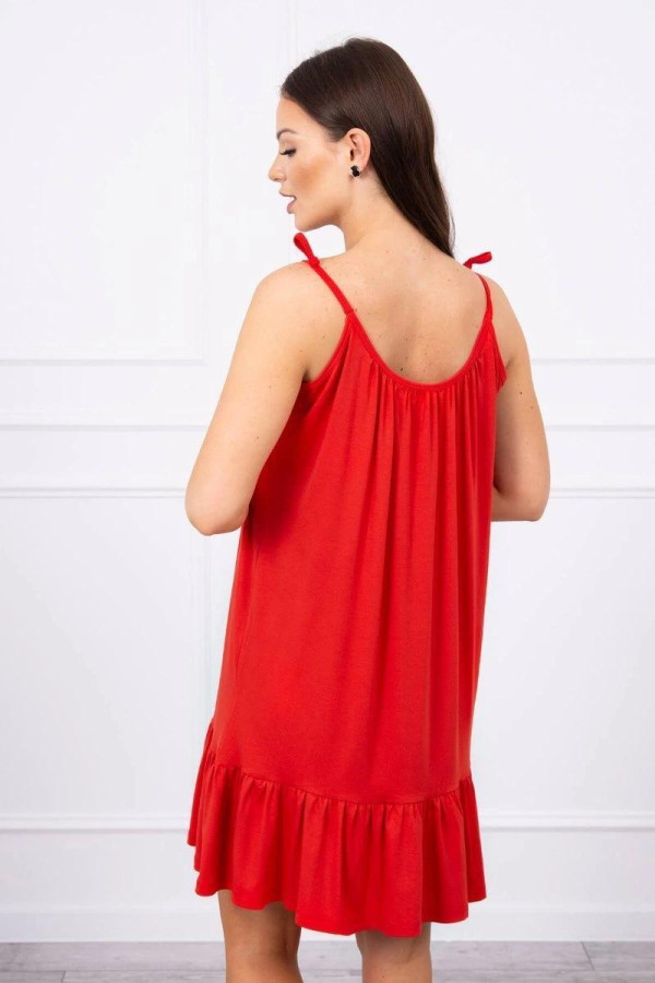 Volné šaty na ramínka model 9080 červené