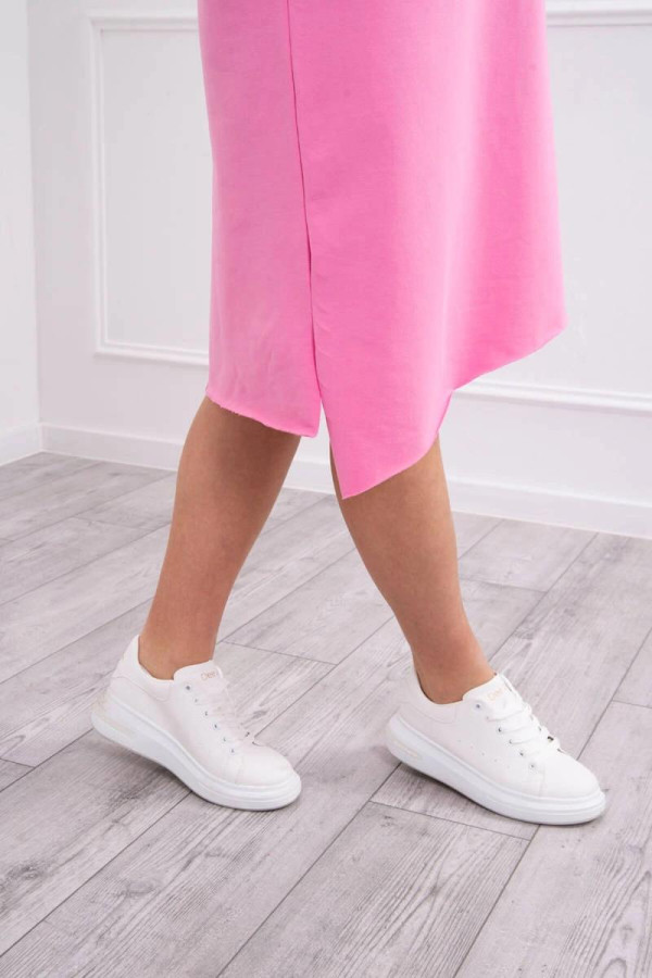Tunikové oversize šaty model 9335 jasné růžové
