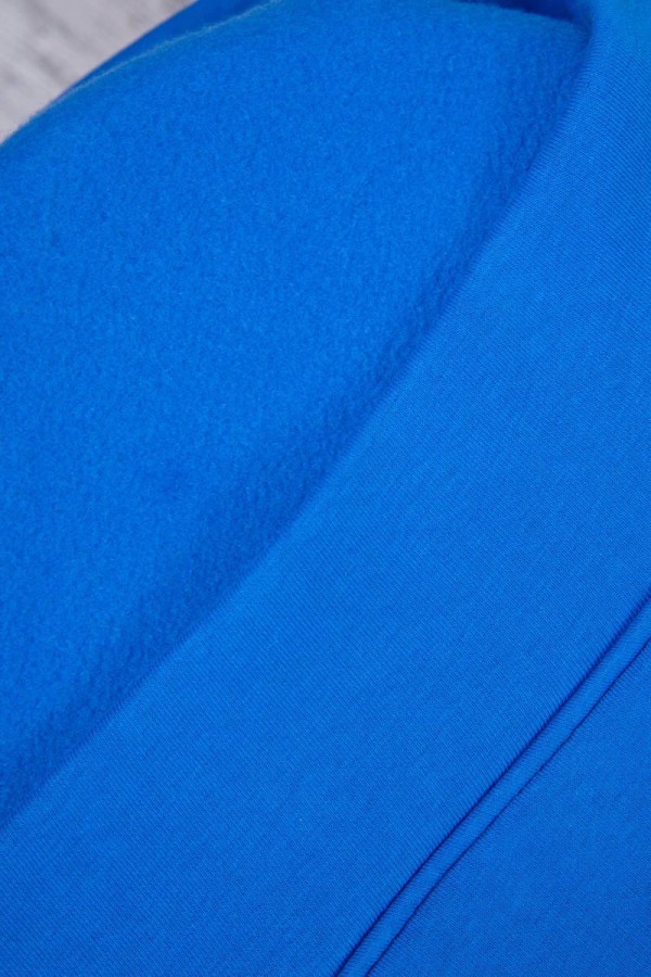 Zateplená mikina s krátkým zipem a velkými kapsami model 9317 královská modrá
