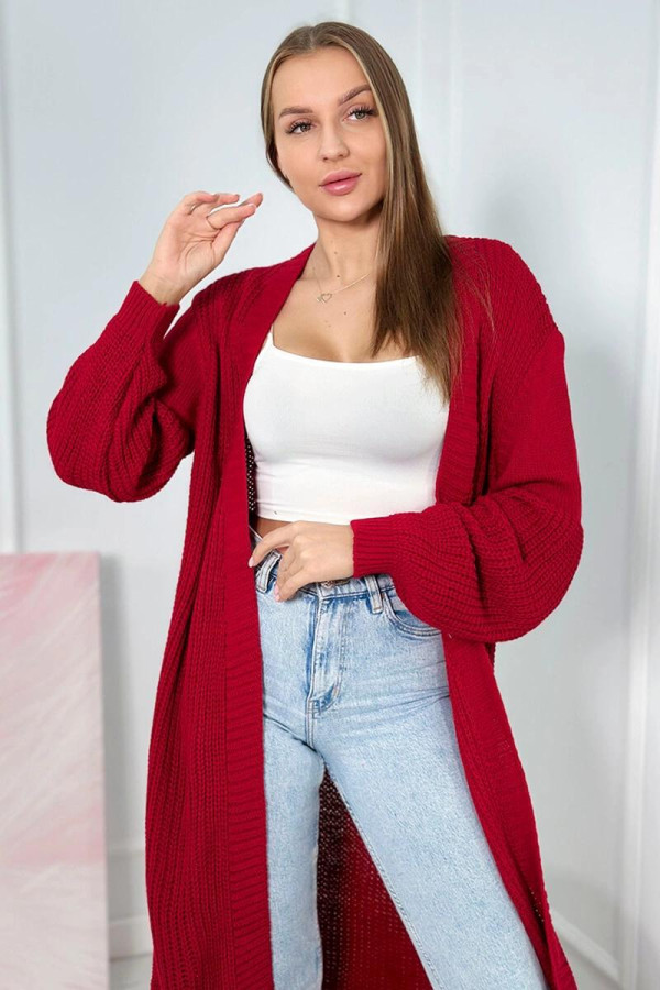 Kardigánový úpletový svetr model 2019-2 červený
