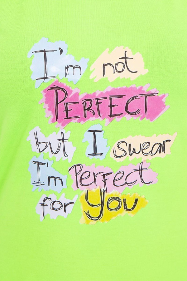 Tričko s potiskem Perfect neonově zelené