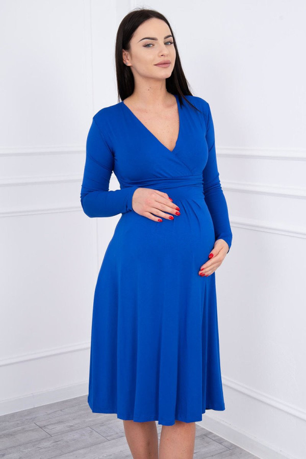 Volné šaty s převazem pod hrudníkem model 8315 barva královská modrá
