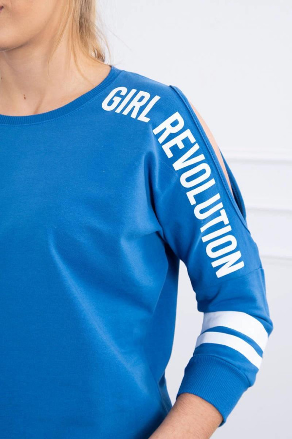 Tepláková souprava Girl Revolution barva džínová