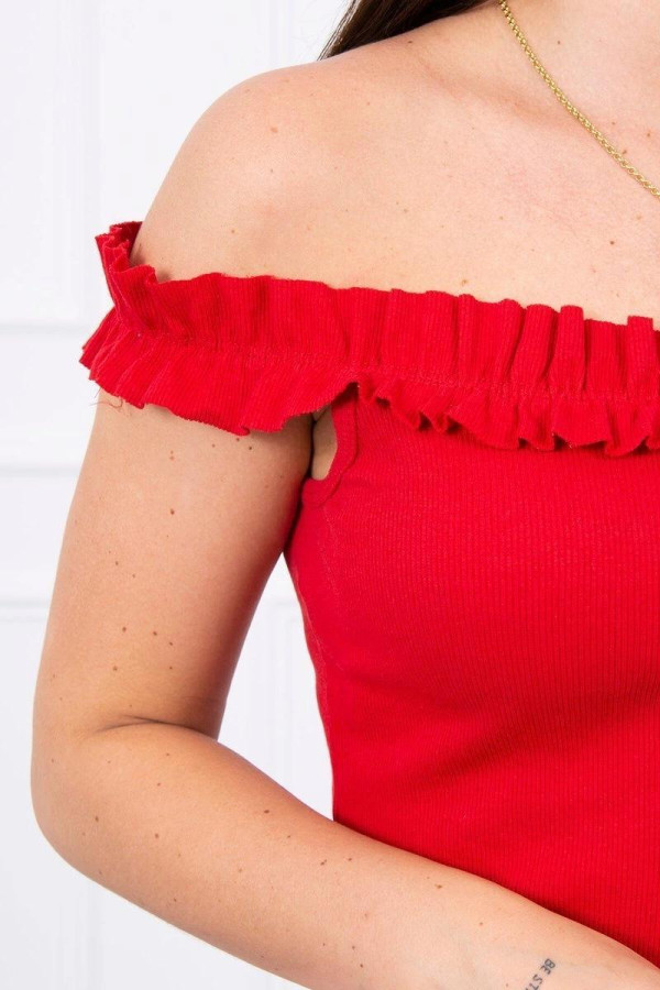 Šaty s odhalenými rameny model 9097 červené