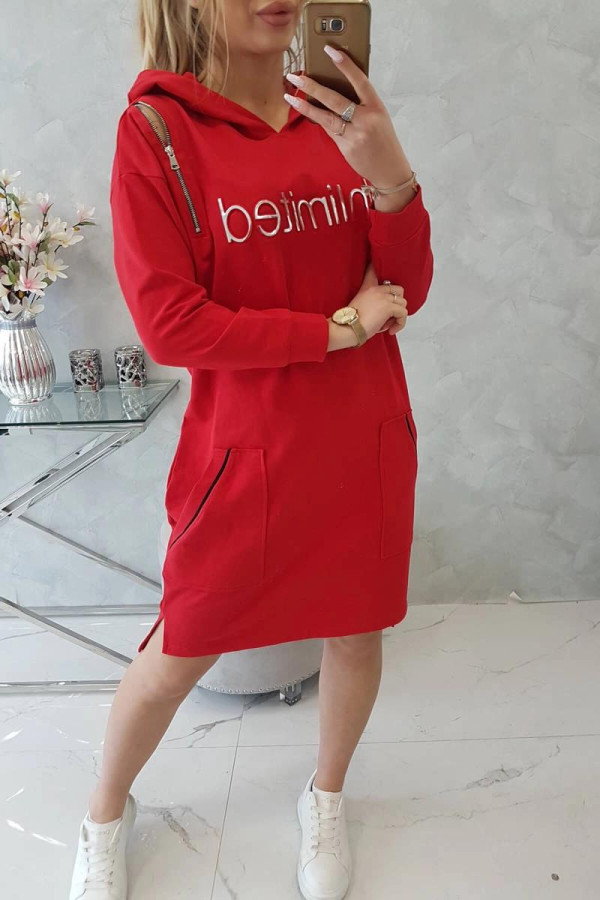 Šaty Unlimited s kapsami a zipy model 9190 červené