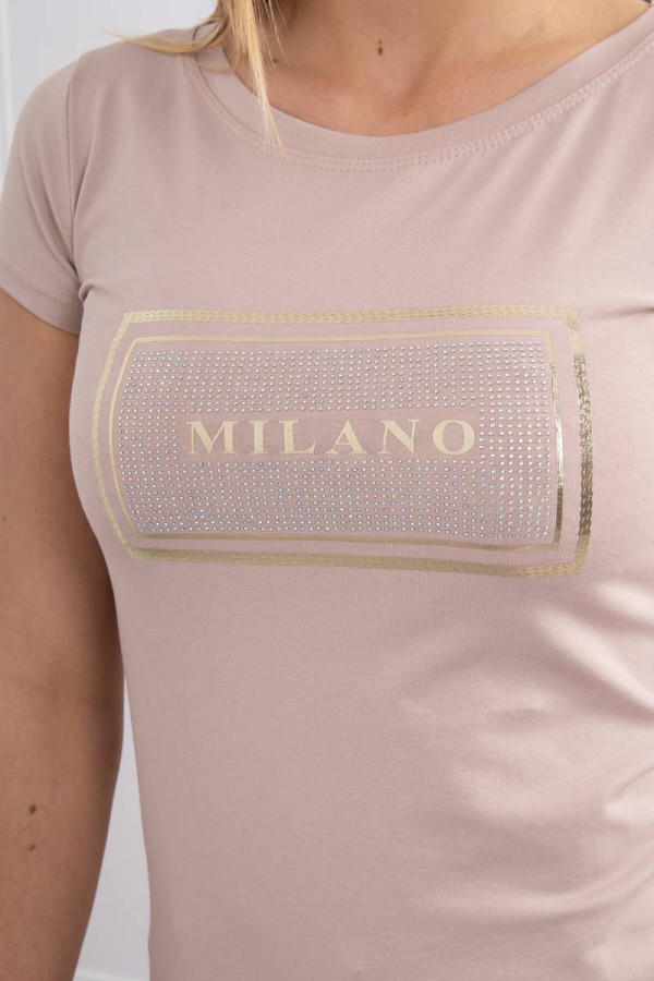 Tričko Milano se zirkony béžové
