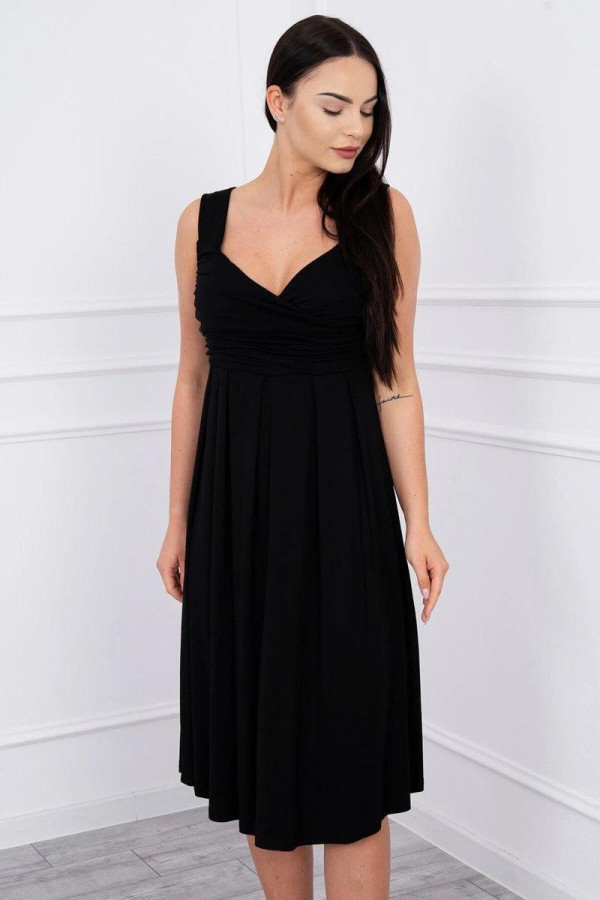 Volné šaty s širokými ramínky model 61063 černé
