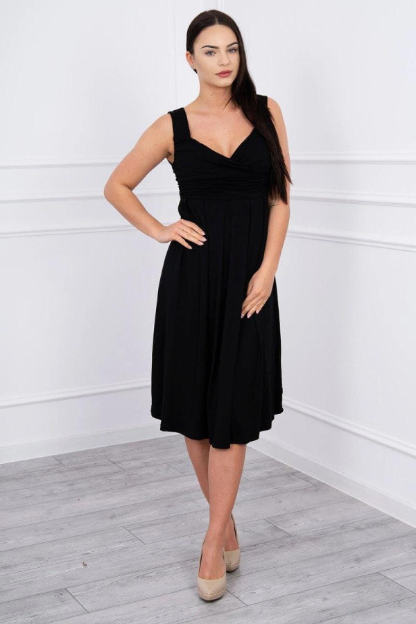 Volné šaty s širokými ramínky model 61063 černé